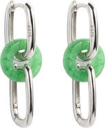 seree Della Convertible link small silver jade earrings