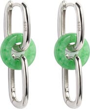 seree Della Convertible link small silver jade earrings