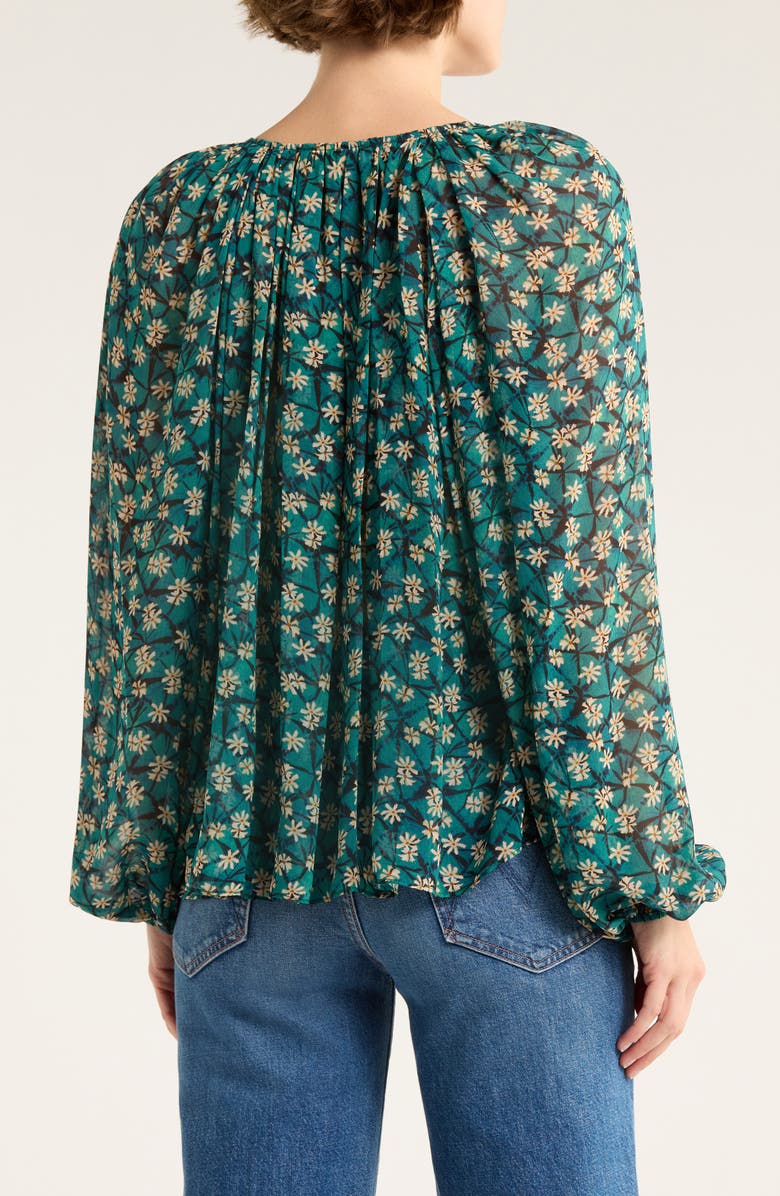 Ulla Johnson Safa Tie Neck Silk Top, Alternate, color, Clematis