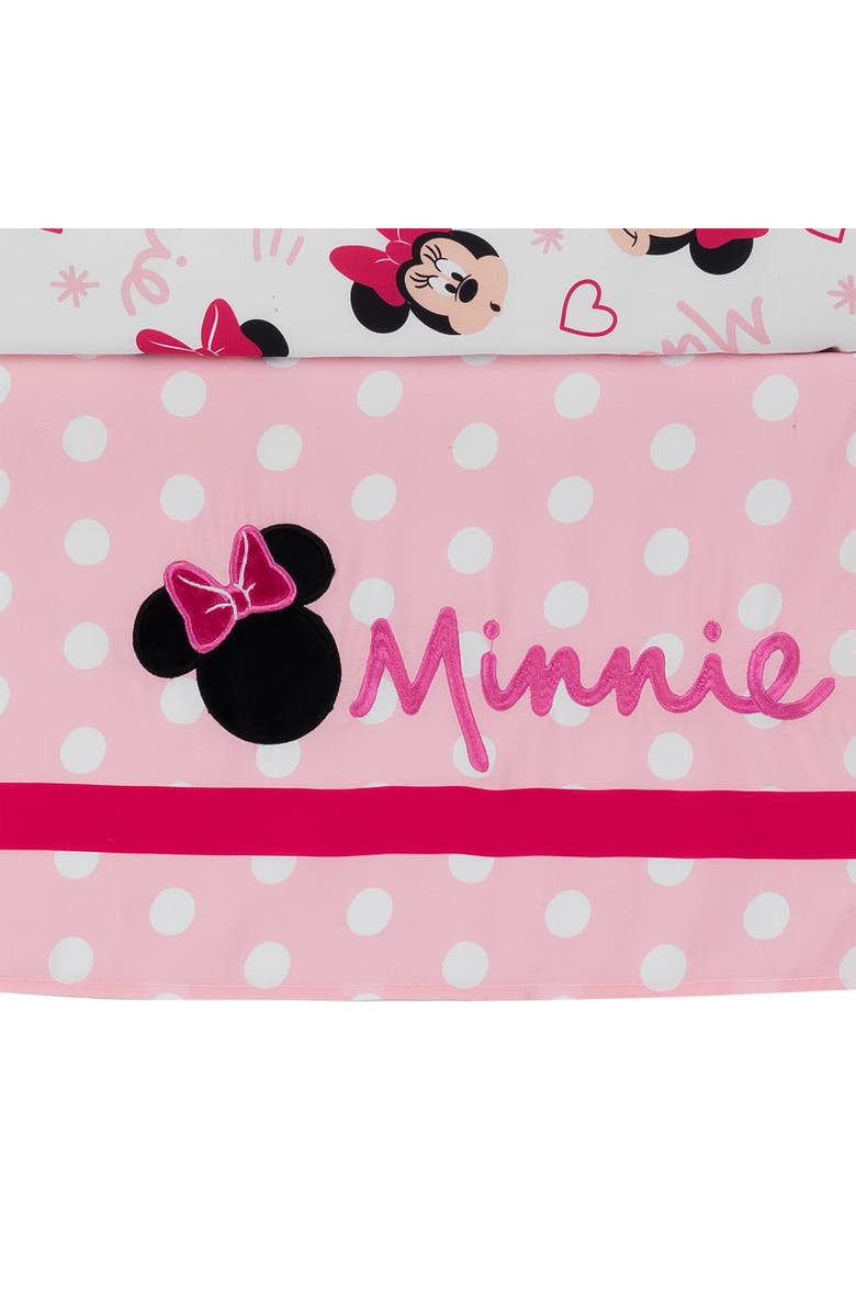 Lambs & Ivy Disney Baby Minnie Mouse Love 3-Piece Nursery Crib Bedding Set, Alternate, color, Pink