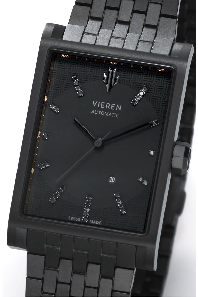Black Diamond Swiss Automatic Watch, Alternate, color, Black