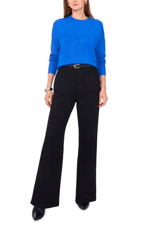 Vince Camuto Exposed Seam Crewneck Sweater In Blue
