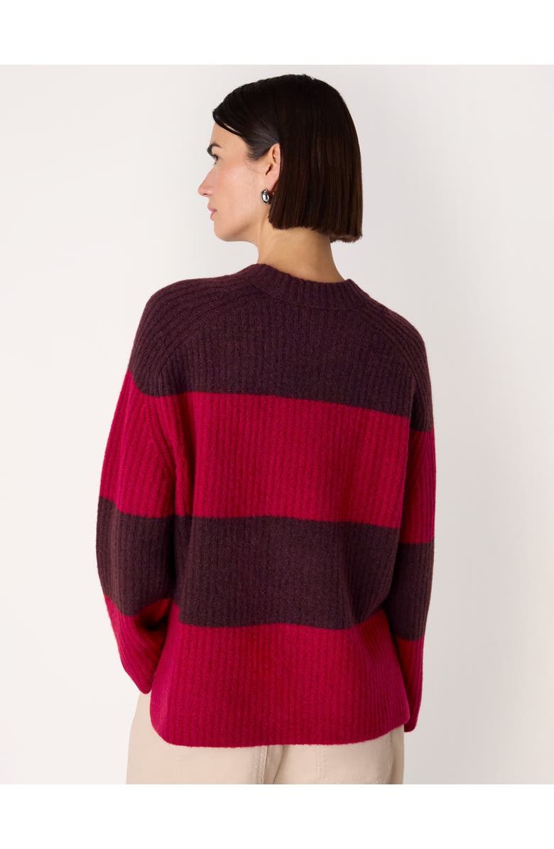 Whistles Wool Mix Wide Stripe Knit Sweater, Alternate, color, Red/Multi
