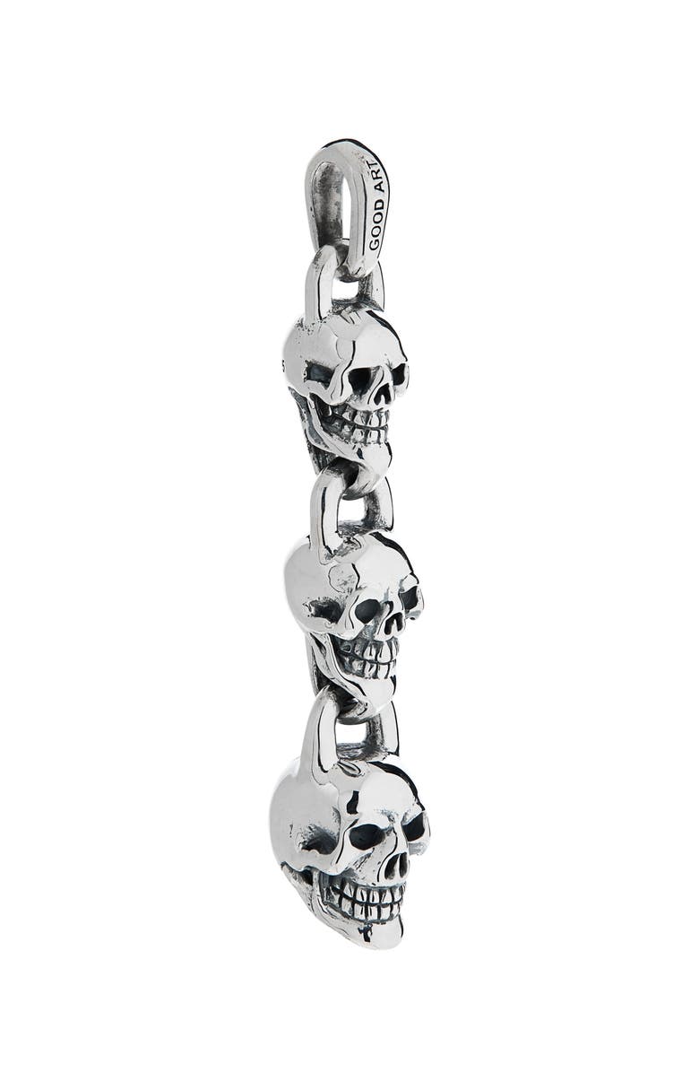 Good Art Hlywd Men's Jack Skull Drop Pendant, Main, color, Sterling Silver