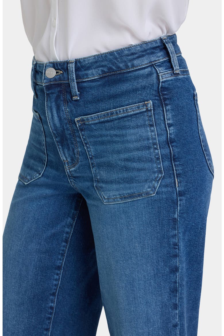 Teresa Patch Pocket High Waist Ankle Wide Leg Jeans, Alternate, color, OPERA BLUE