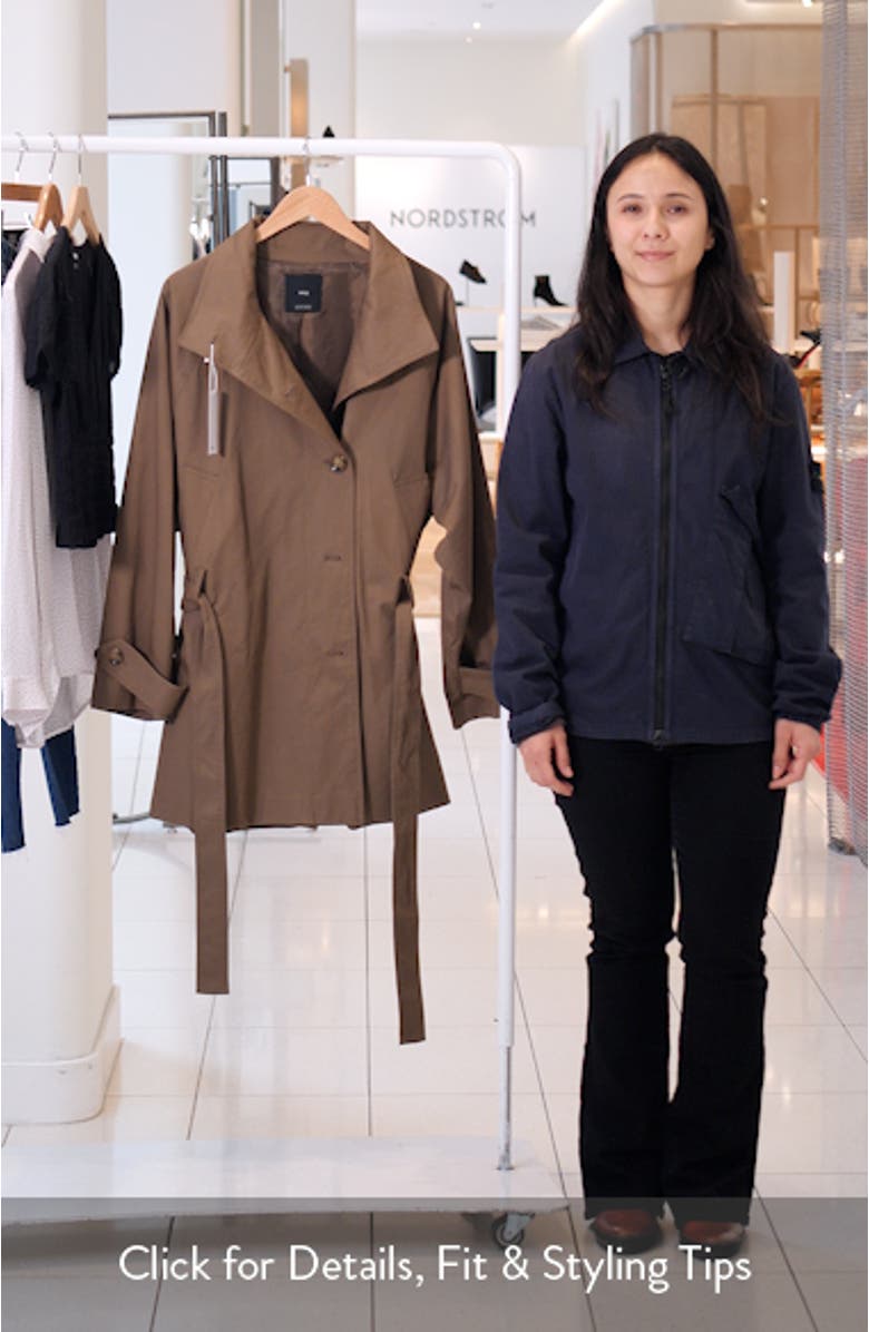 Funnel Neck Belted Trench Coat, sales video thumbnail