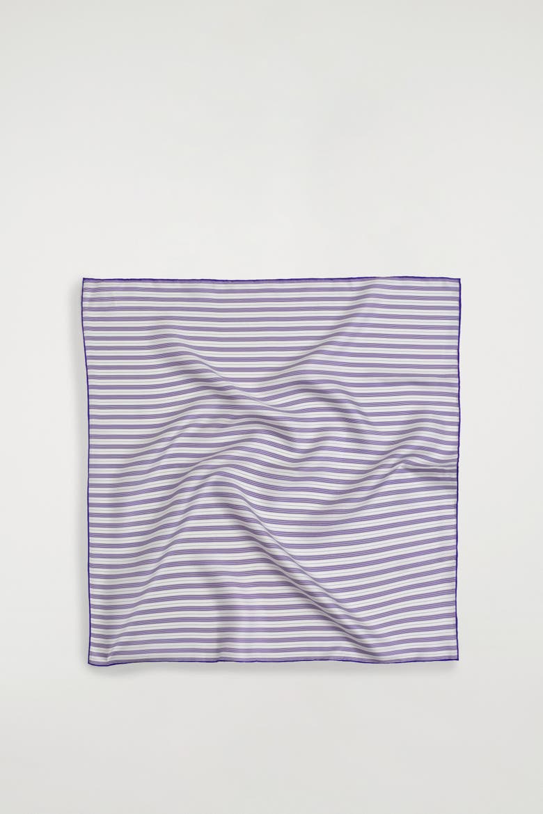 Striped Silk Scarf, Main, color, PURPLE / STRIPED
