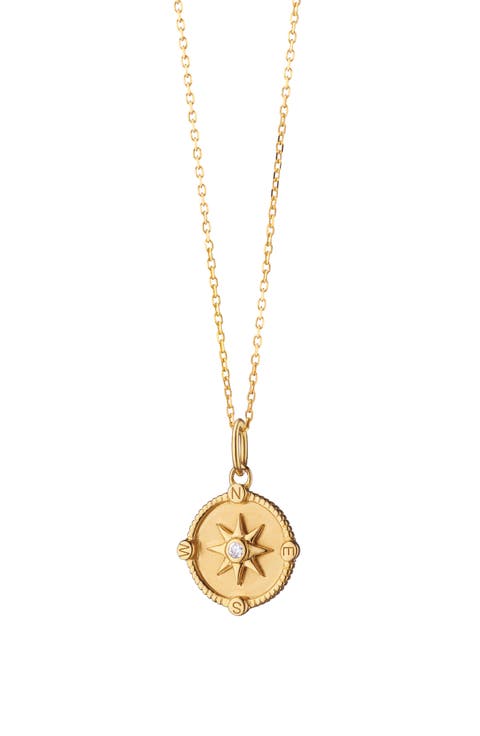 18K Gold Mini Travel Pendant Necklace