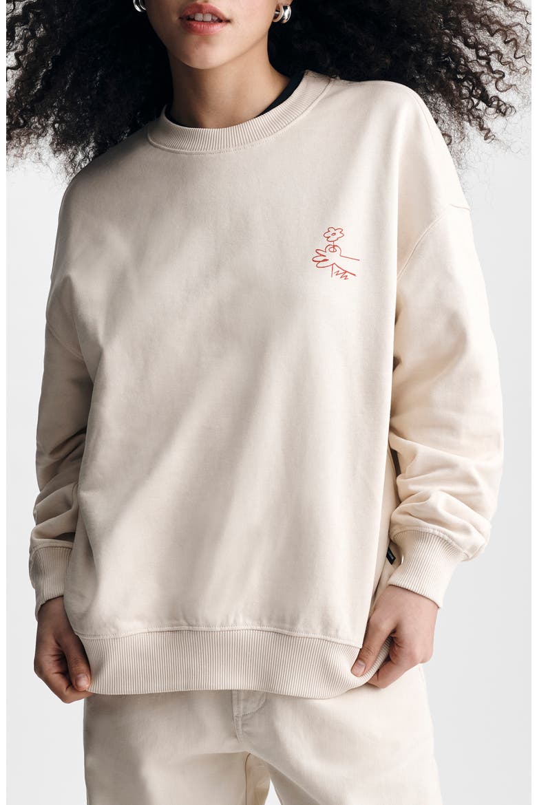 Oversize Graphic Sweatshirt, Main, color, SANDSHELL