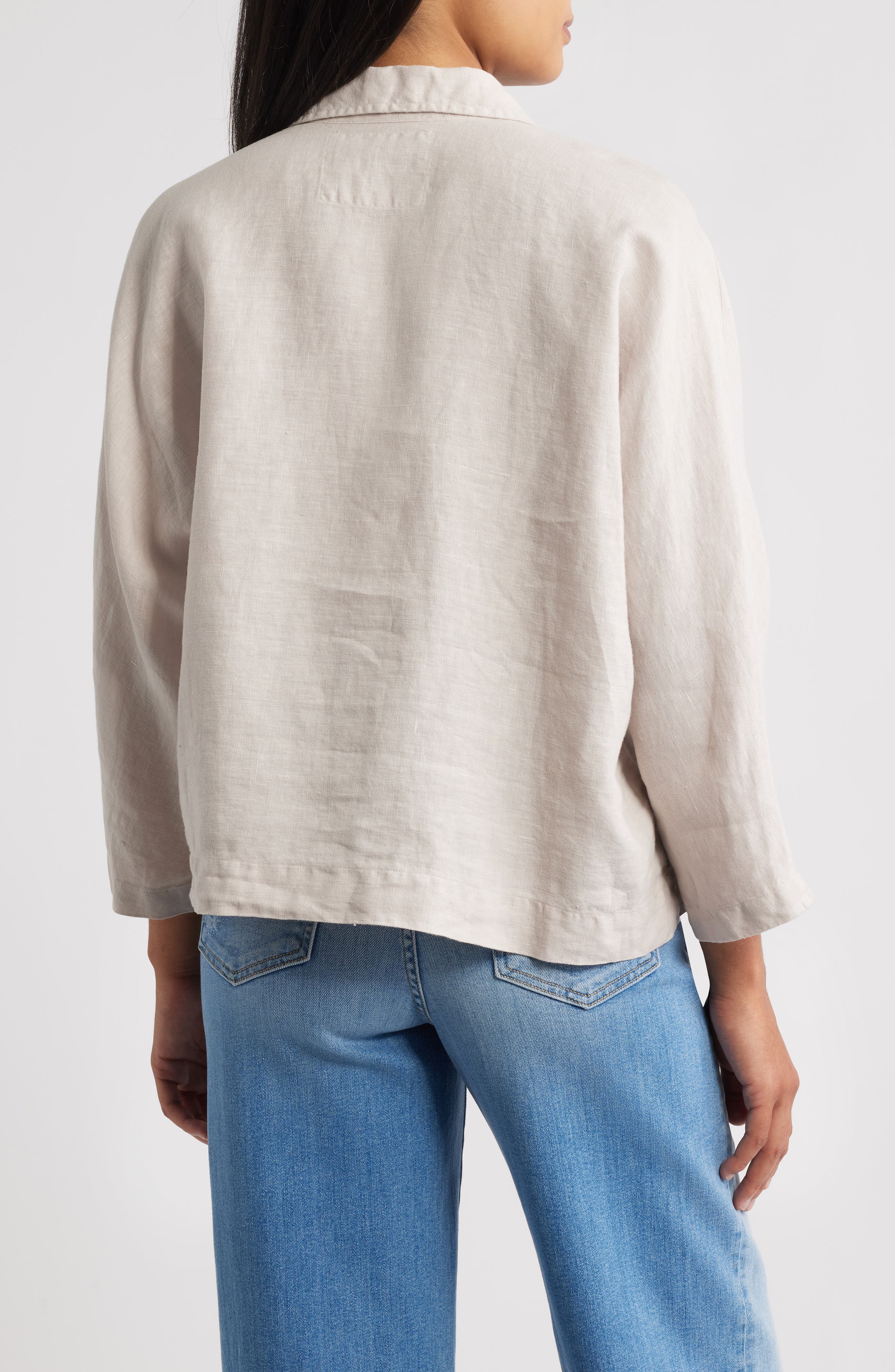Gabi Crop Linen Popover Shirt - image 4