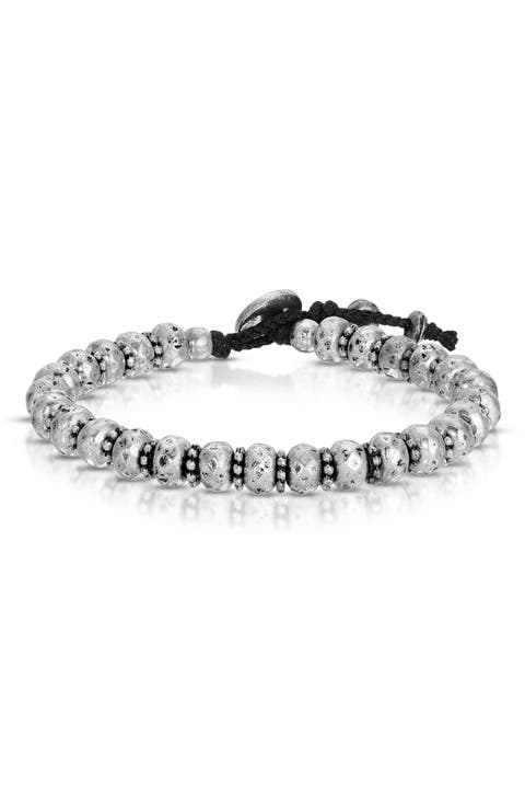 Men's Hammered Bead Bracelet