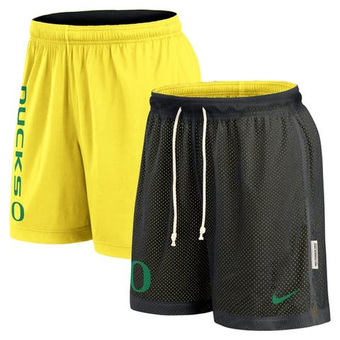 Men's Nike Black/Yellow Oregon Ducks Courtside Standard Issue Dri-FIT Reversible Shorts