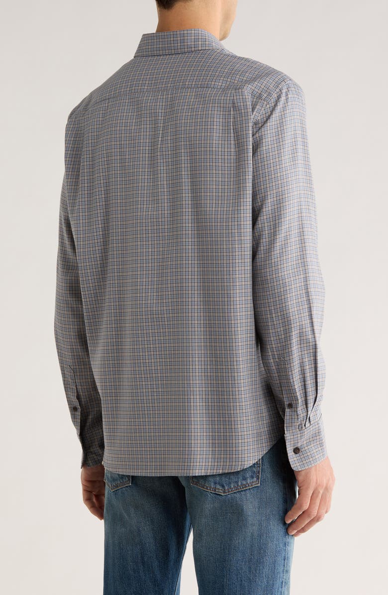 Vince Genesse Plaid Button-Up Shirt, Alternate, color, Steel Blue Combo