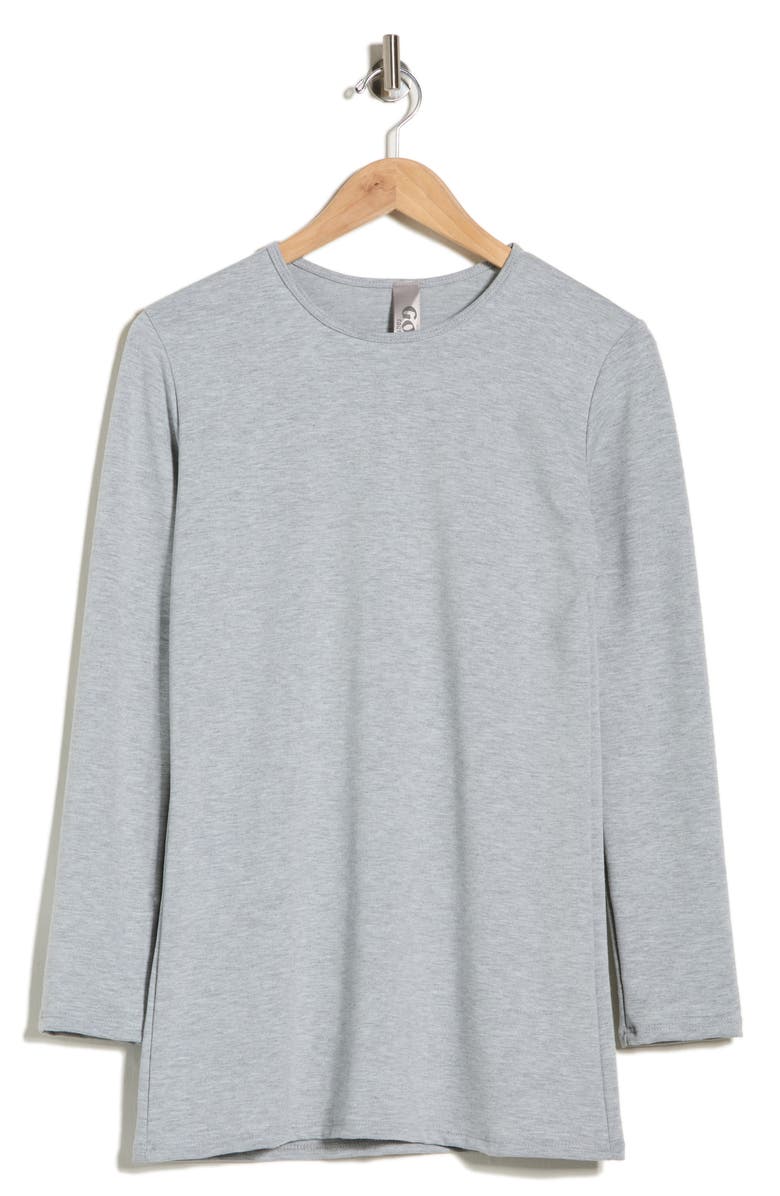 GO COUTURE Long Sleeve Knit Top, Main, color, Heather Grey