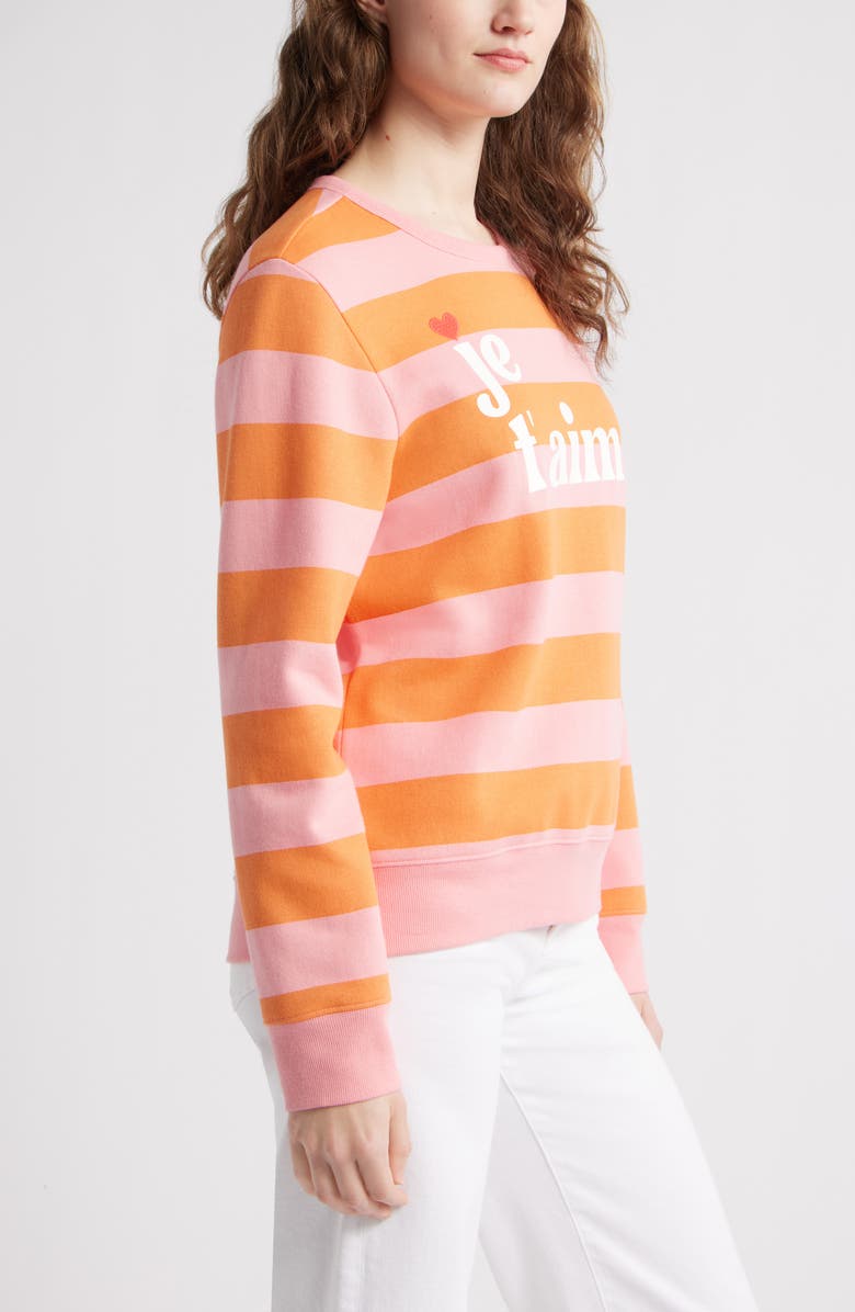 Caslon<sup>®</sup> Stripe Graphic Sweatshirt, Alternate, color,