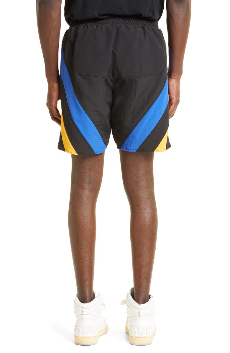 Rhude Hydro Logo Swim Trunks, Alternate, color, 