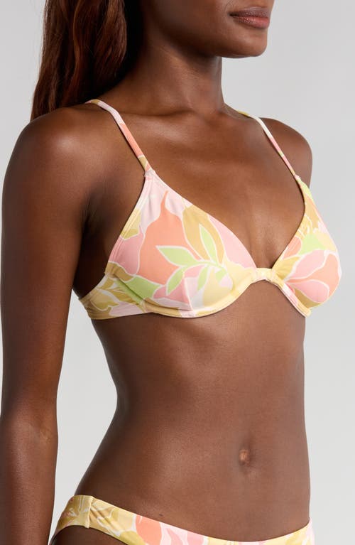 Billabong Sunshine Diaries Reese Triangle Bikini Top In Multi Pink