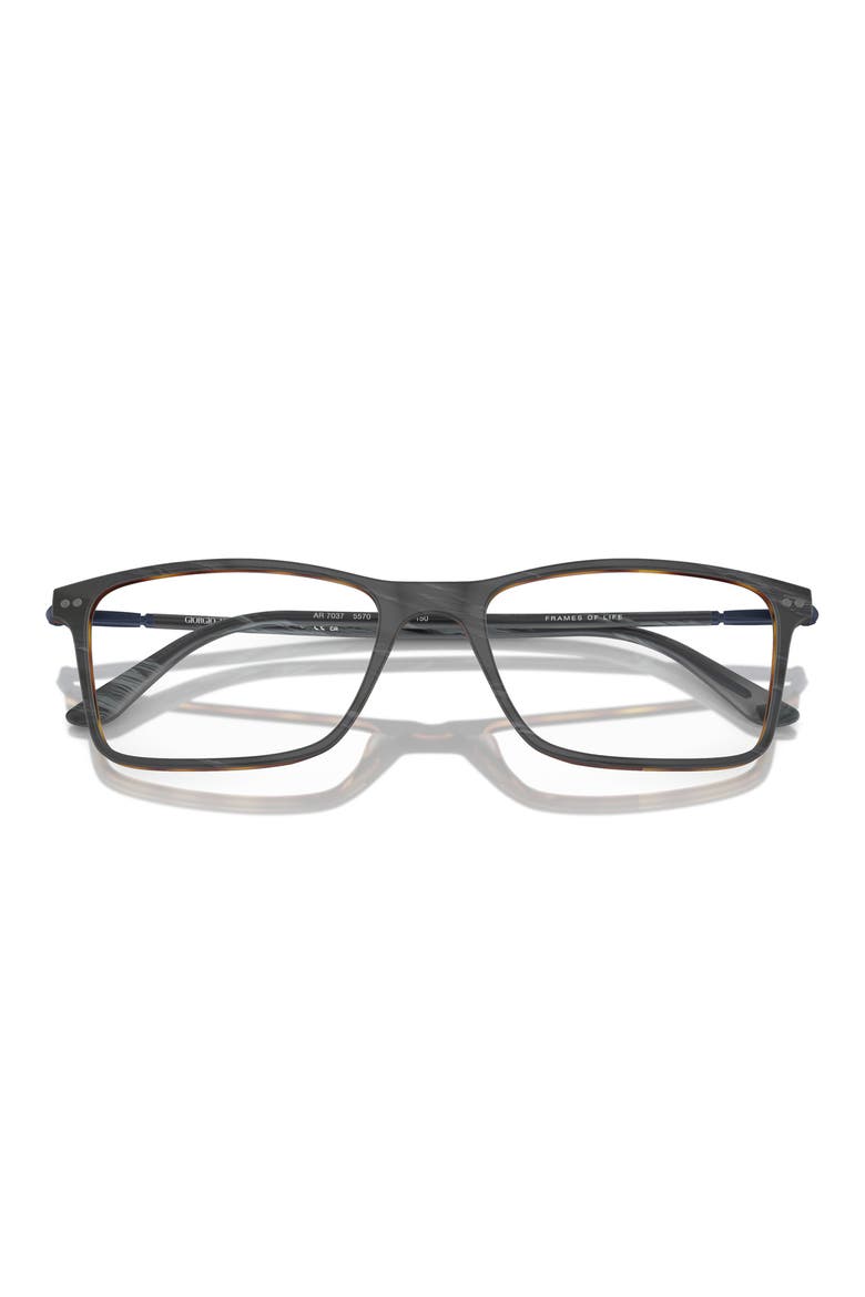 55MM RECTANGLE, Alternate, color, MATTE GREY HORN / DEMO LENS