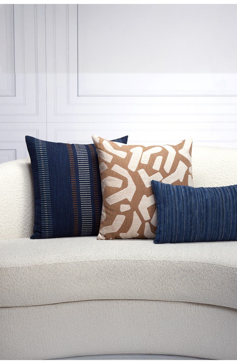 Elaine Smith Fascination Caramel Chenille Indoor & Outdoor Woven Accent Pillow, Alternate, color, Caramel