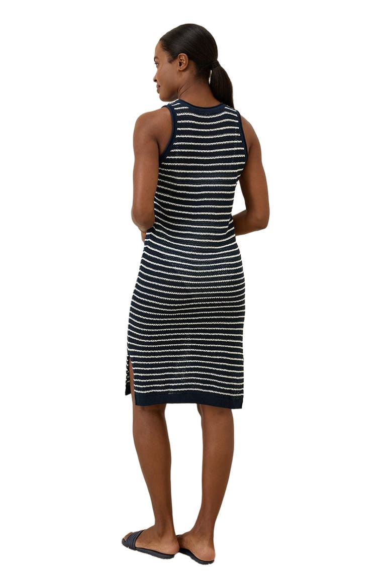 Beachside Linen Crochet Cover-Up Made with Organic Cotton, Alternate, color, Capri Stripe