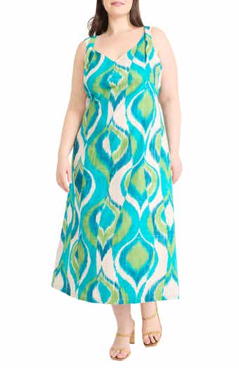 Maggy London Peacock Sleeveless Maxi Dress