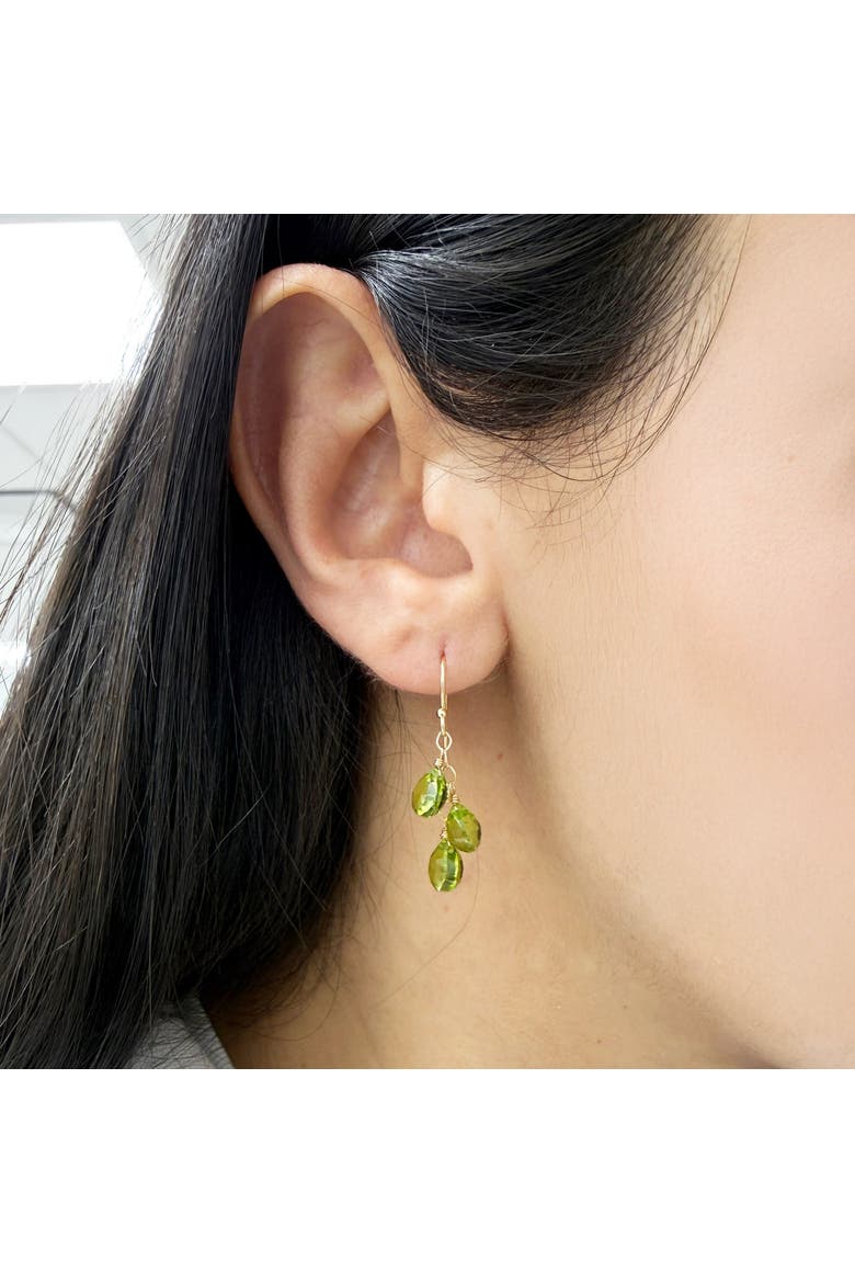 Peridot Bead Dangle Earrings, Alternate, color, Peridot