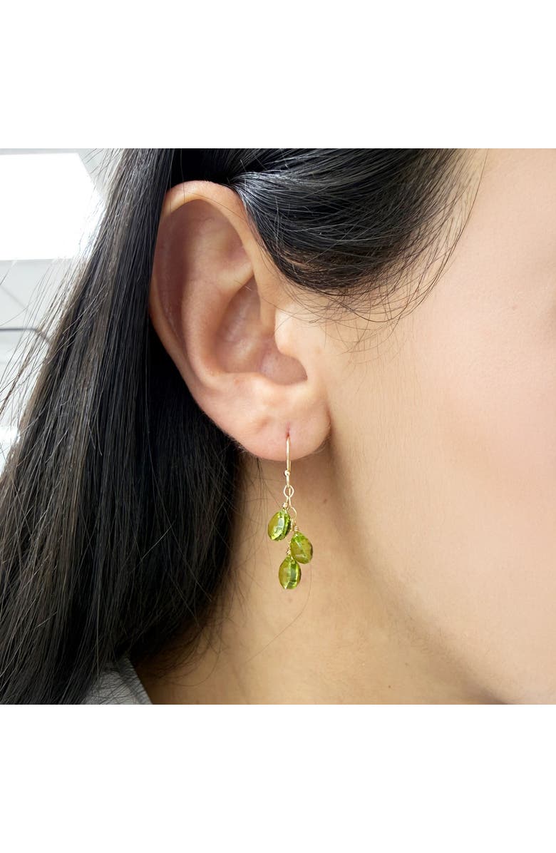The Lovery Fine Jewelry Peridot Bead Dangle Earrings, Alternate, color, Peridot