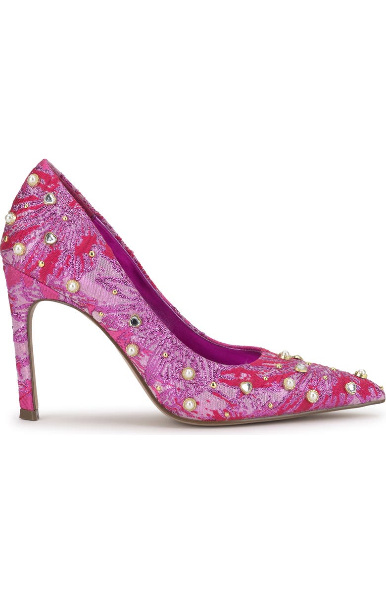 Jessica Simpson Welica Embellished Jacquard Pump, Alternate, color, Pink/ Red