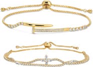 EYE CANDY LOS ANGELES Delilah CZ 2-Pack Assorted Slider Bracelets