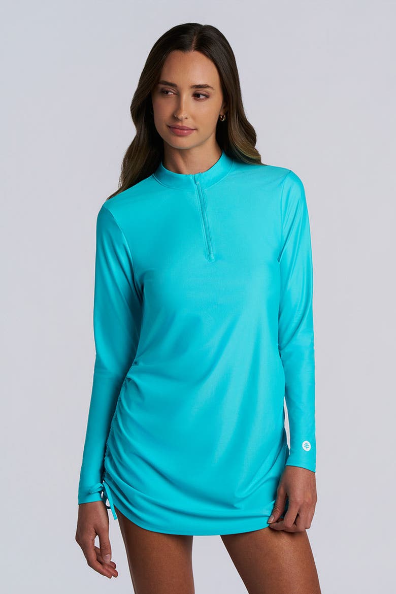 Women's Key Biscayne Ruche Swim Top, UPF 50+ Sun Protection, Alternate, color, Coolibar Blue