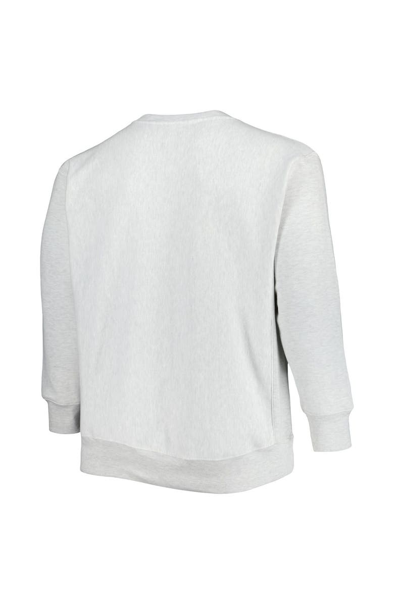 Champion Men's Champion Heathered Gray West Virginia Mountaineers Big & Tall Reverse Weave Fleece Crewneck Pullover Sweatshirt, Alternate, color, Heather Gray