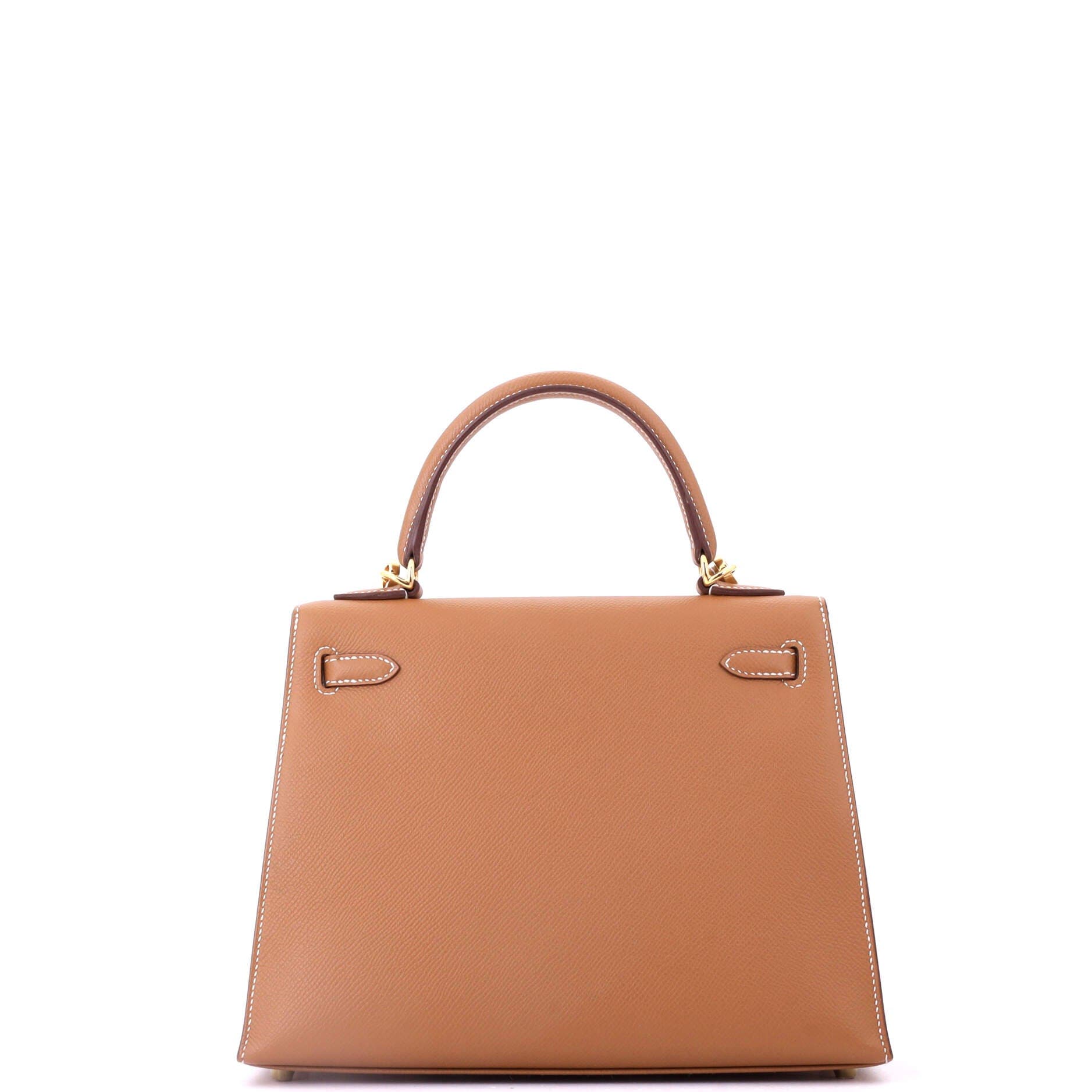 Pre-Owned Hermes Kelly Handbag Brown Epsom with Gold Hardware 25, Alternate, color, Gold