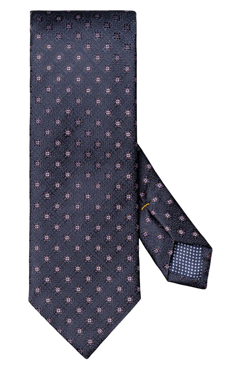 Eton Medallion Silk Tie, Main, color, Navy