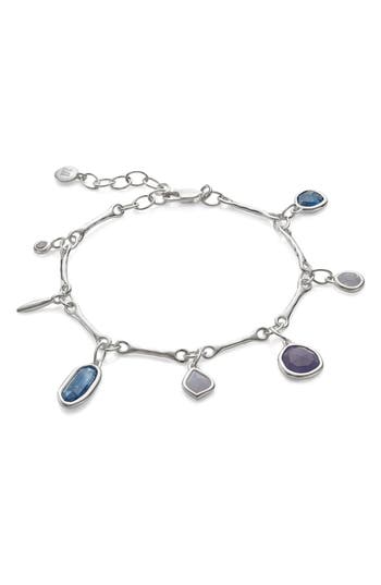 Monica Vinader Siren Tonal Charm Shaker Bracelet In Silver