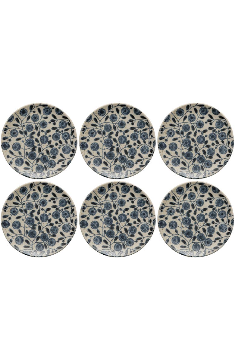 Danica Brands Set of 6 Calendula Element Appetizer Plate, Main, color, Blue