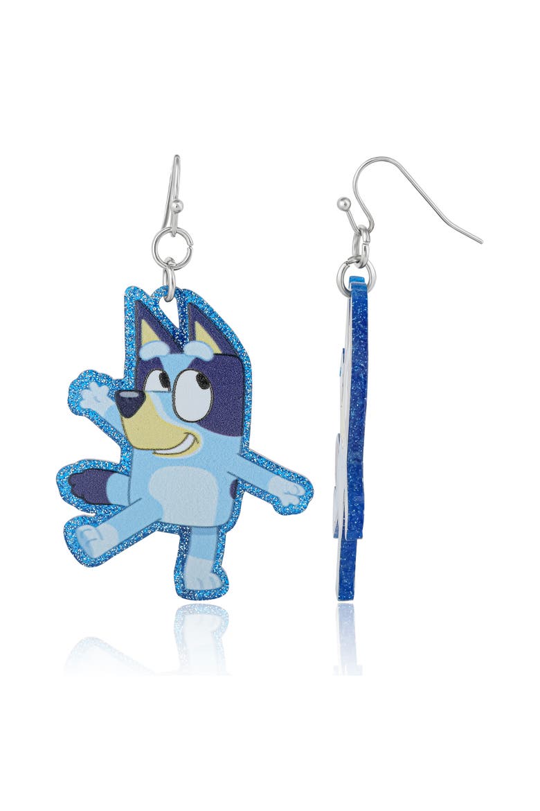 Lightweight Drop Earrings with Character Silhouettes, Alternate, color, Blue