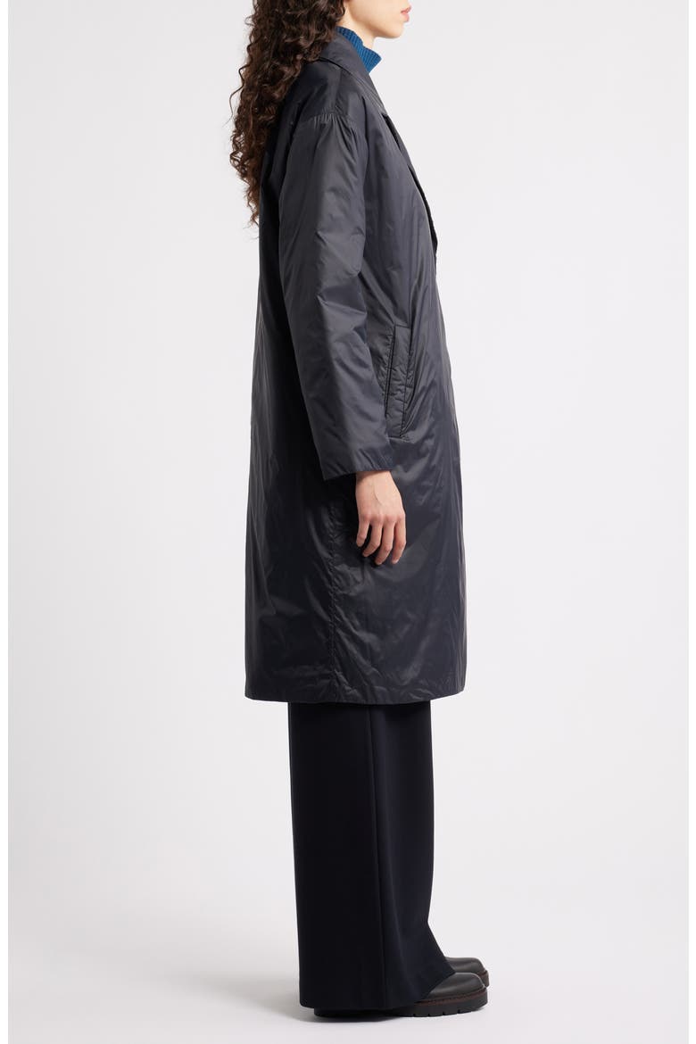High Collar Padded Longline Coat, Alternate, color, BLACK