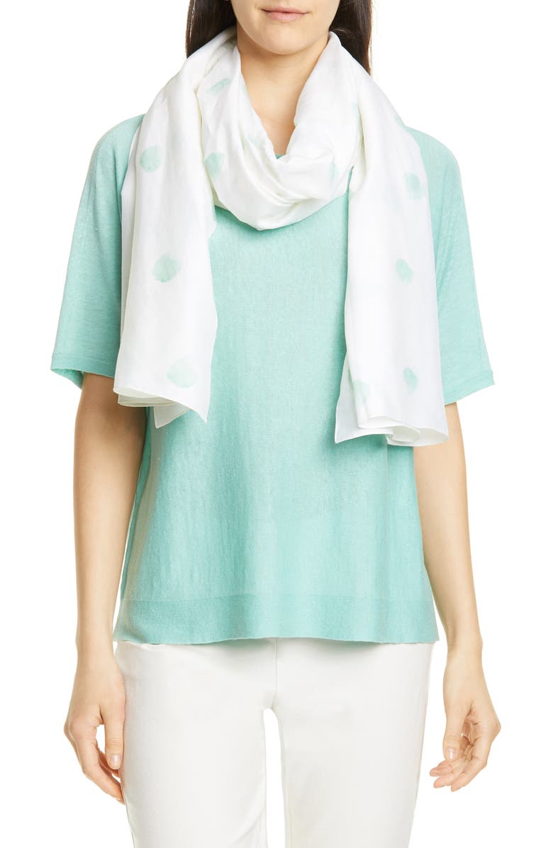Eileen Fisher Organic Cotton & Silk Scarf, Main, color, 