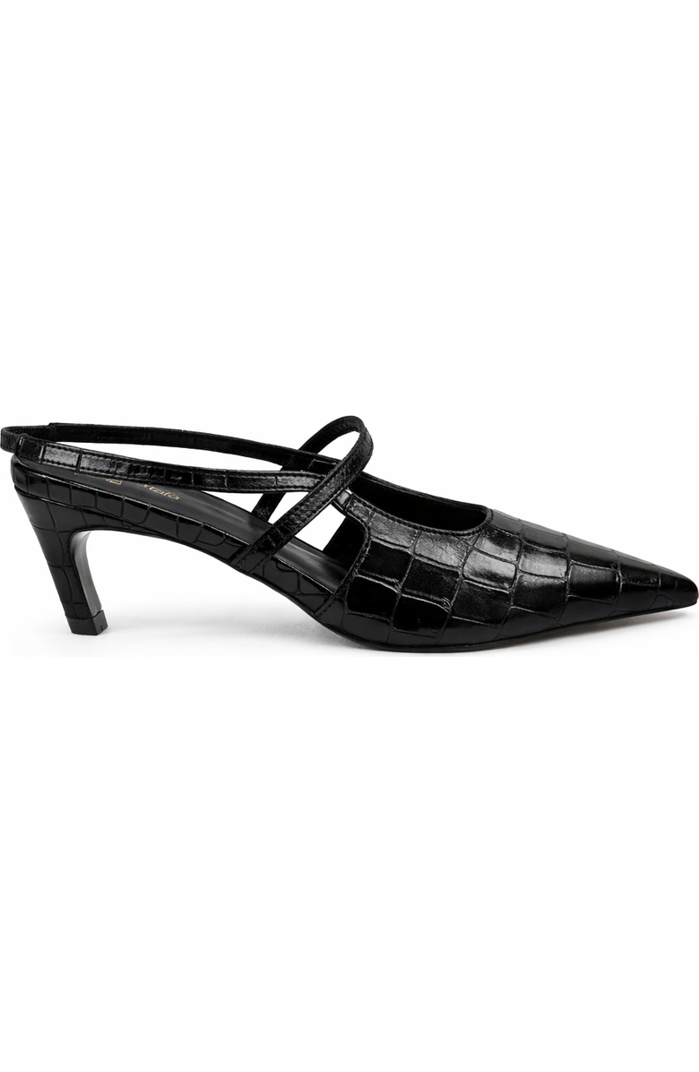 Amie Rafa Connie Embossed Crocodile Heels, Main, color, Black Crocodile