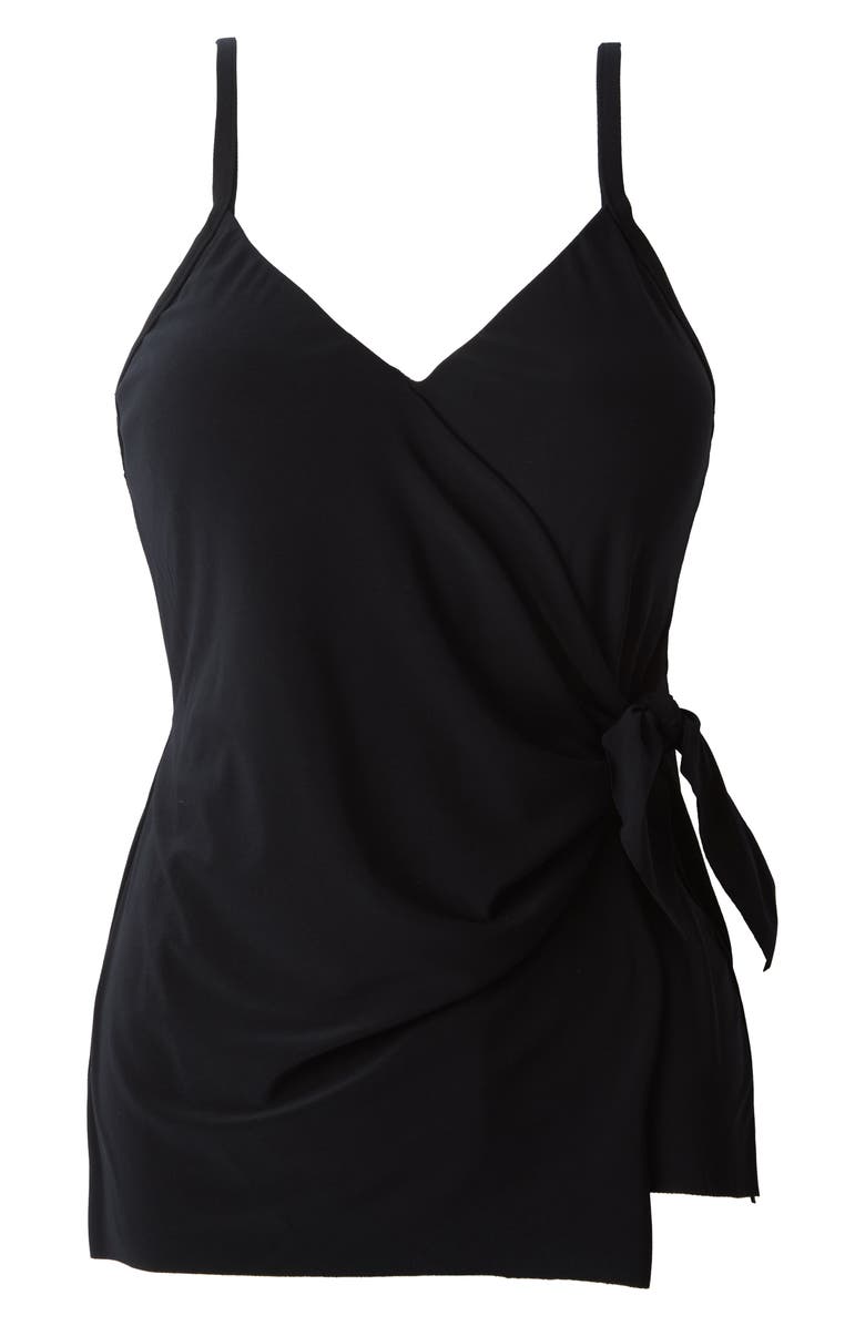Magicsuit<sup>®</sup> Carma Side Tie Solid Tankini Top, Alternate, color, Black