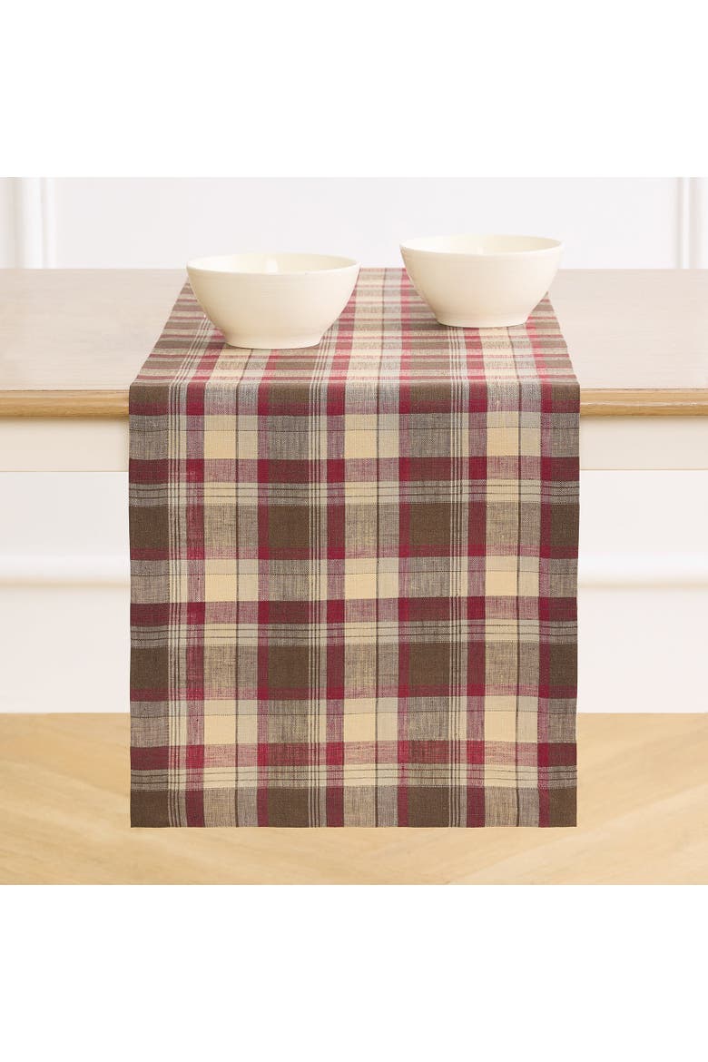 Linen Table Runner - Rustic Plaid, Main, color, Rustic Multicolor