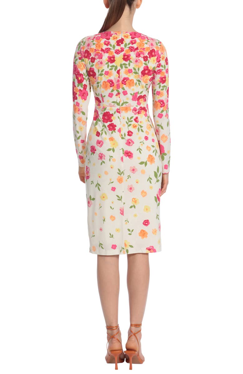 Maggy London Floral Long Sleeve Sheath Dress, Alternate, color,