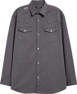 Undercover Cross Embroidered Western Twill Snap-Up Shirt