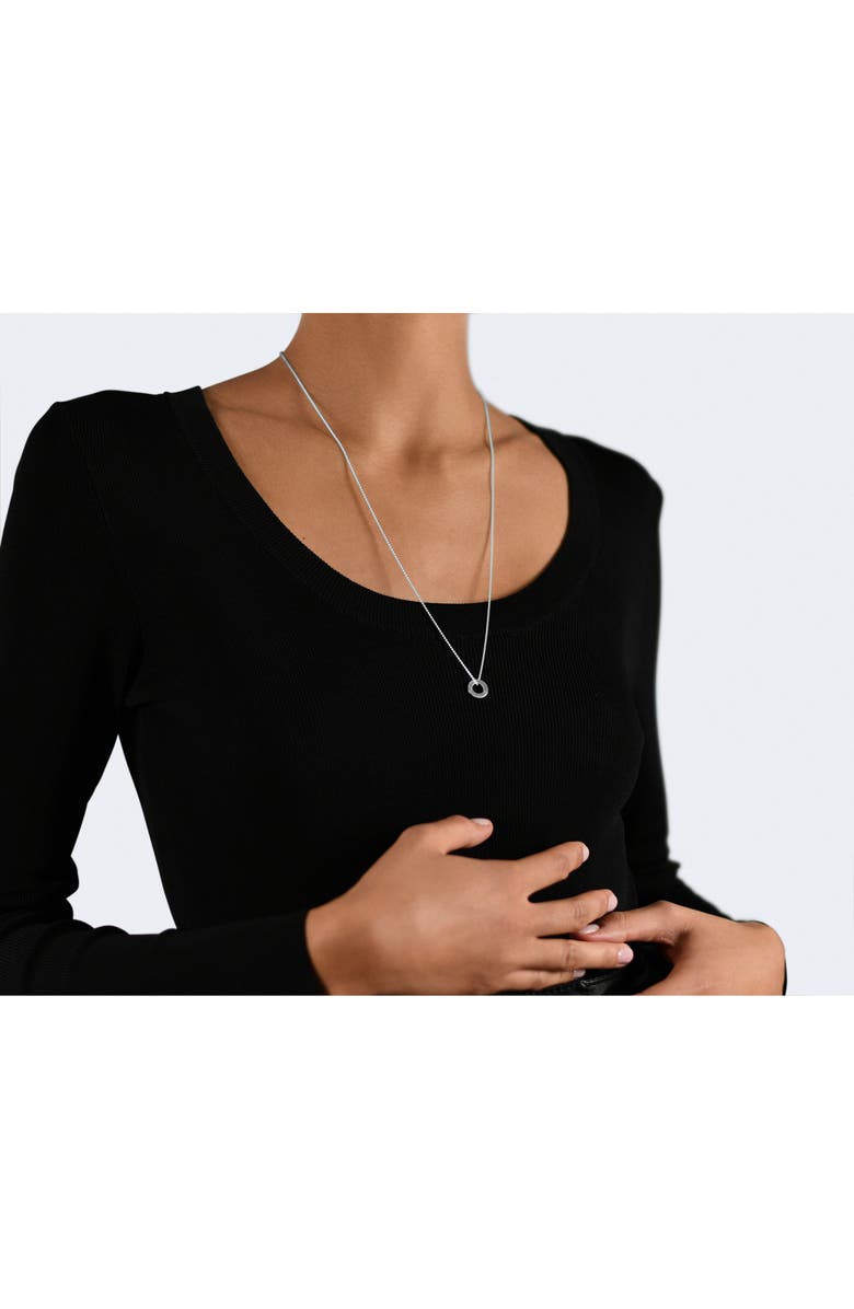 le gramme Men's 1.1G Sterling Silver Disc Pendant Necklae, Alternate, color, 