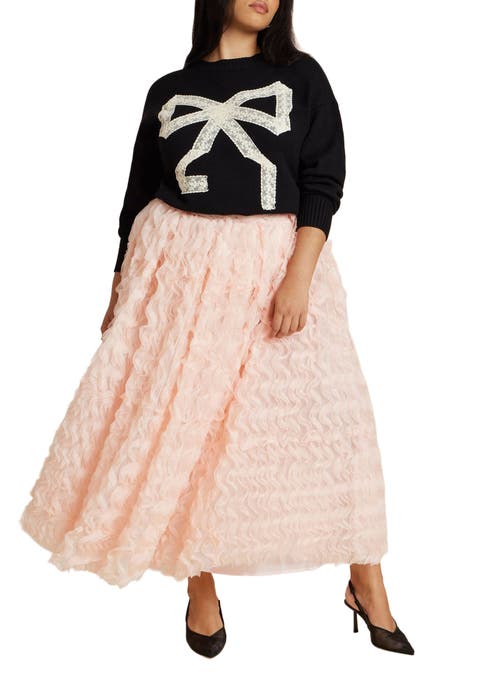 Textured Ruffle Maxi Full Skirt (Plus Available)