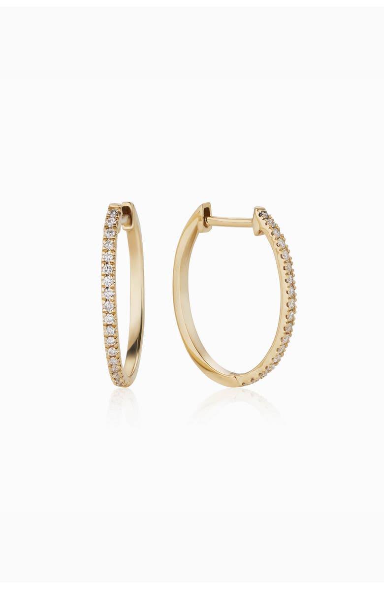 Oradina 14K Gold Shine Bright Medium Diamond Hoops, Main, color, 