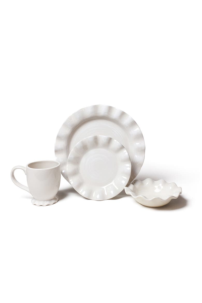 Signature White Ruffle 4 Piece Place Setting, Main, color, White