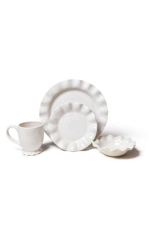 Signature White Ruffle 4 Piece Place Setting