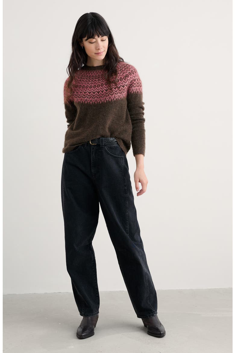 Spruce Frost Fair Isle Sweater, Alternate, color, KNIT HELLEBORE DARK RYE SQUASH