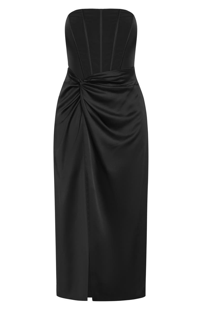 City Chic Leyla Strapless Sheath Dress, Alternate, color, Black